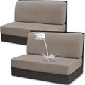JUIN Waterproof RV Dinette Cushion Covers: 2 Set Camper Seat Cover Khaki
