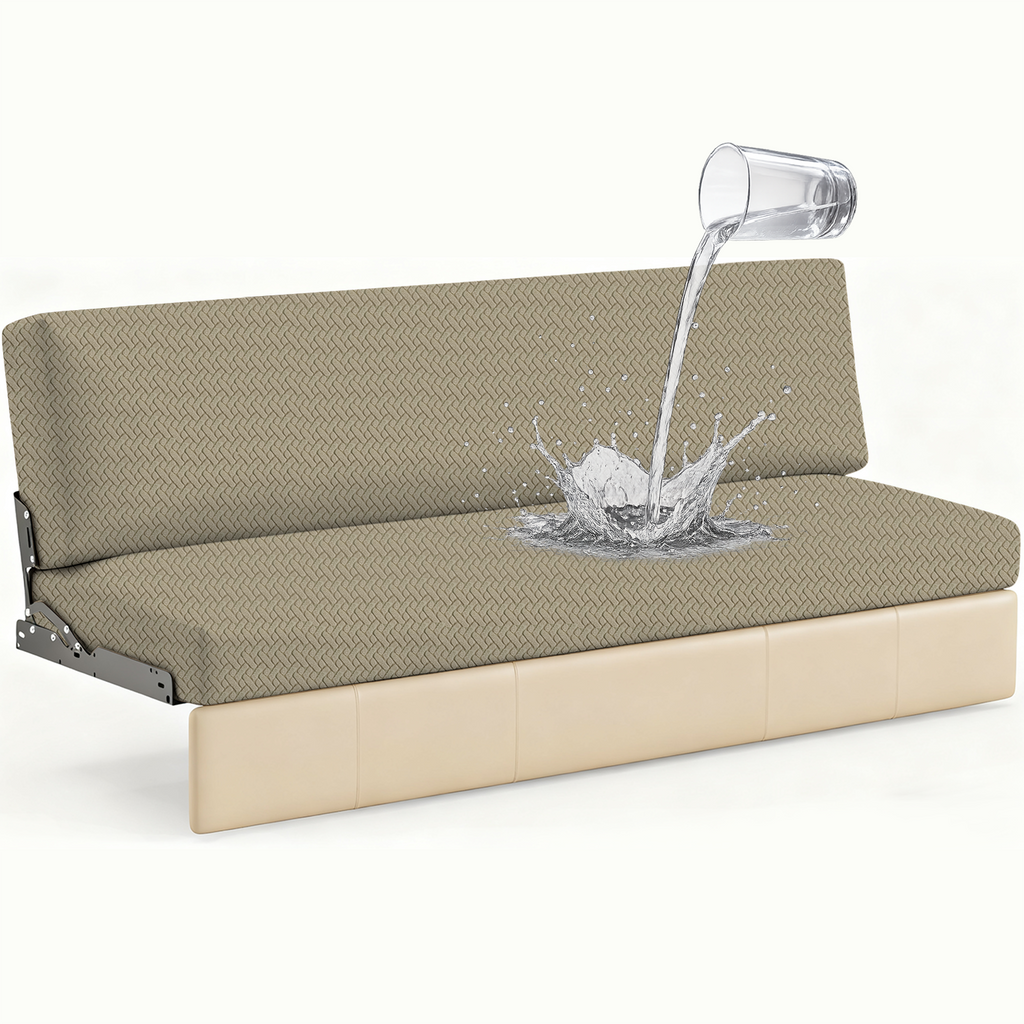 JUIN Waterproof RV Couch Cover: 2 PCS Camper Cover for Jackknife Sofa Khaki