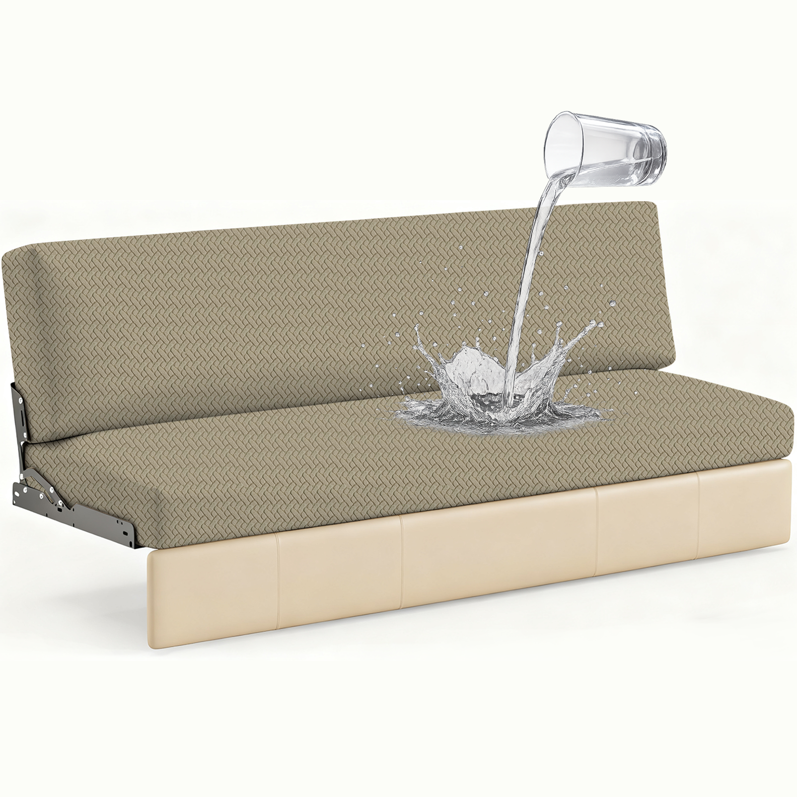JUIN Waterproof RV Couch Cover: 2 PCS Camper Cover for Jackknife Sofa Khaki