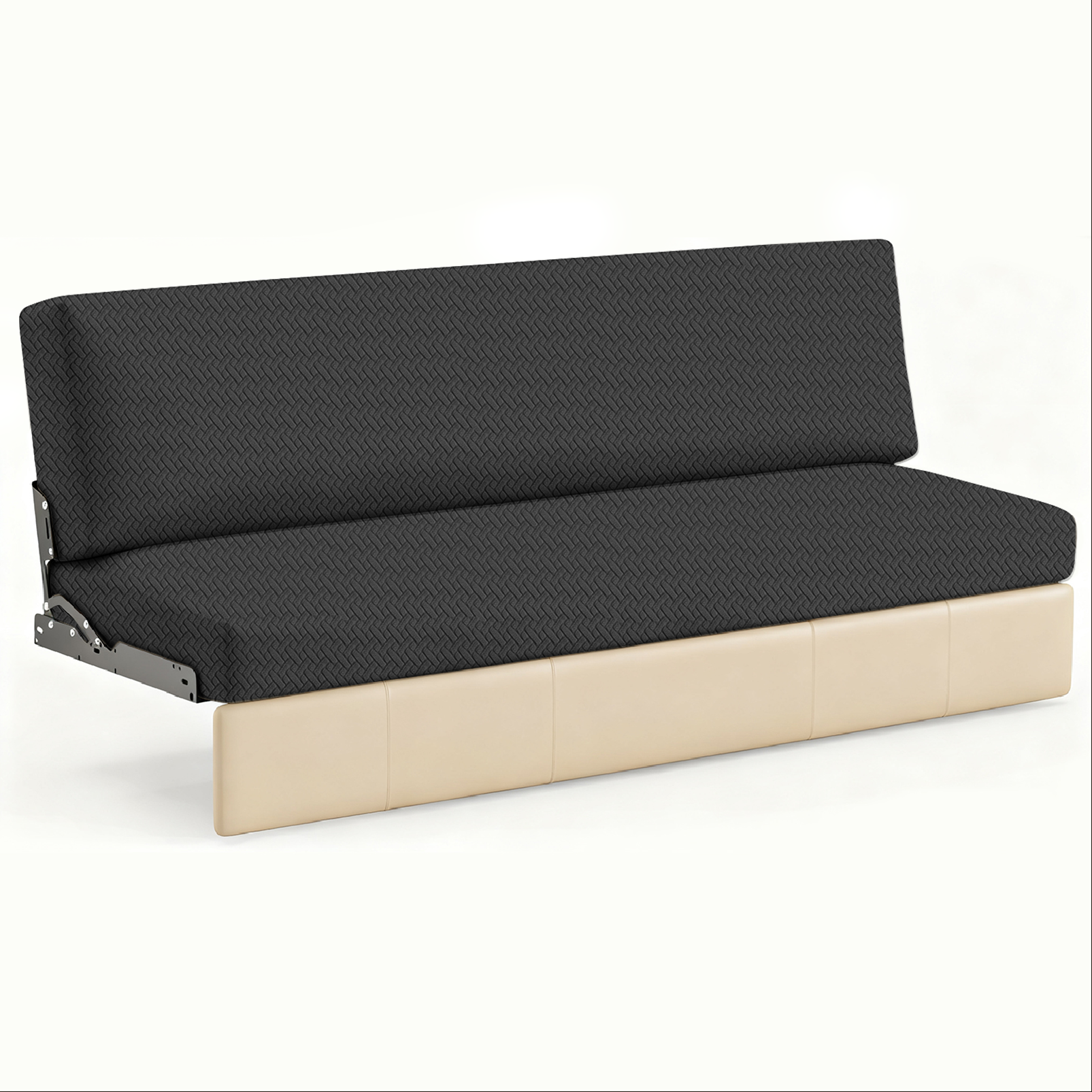 JUIN RV Couch Cover: 2 PCS Camper Couch Cover for Jackknife Sofa Bed Black