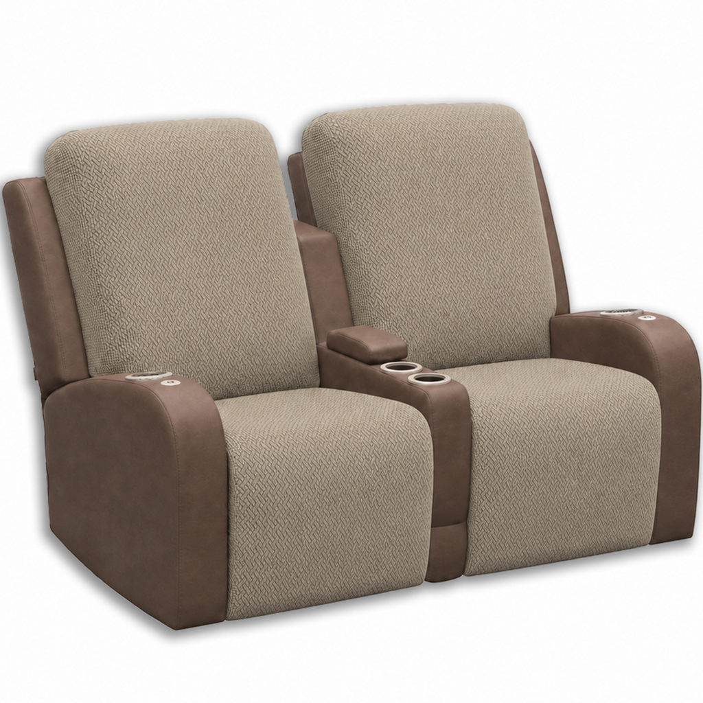 JUIN RV Recliner Loveseat Cover Set of 4 for Camper Theater Seating Khaki