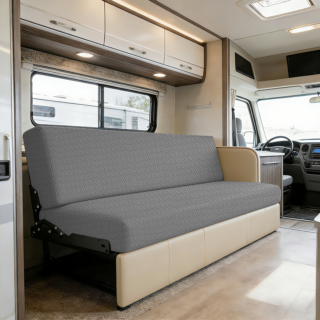 JUIN RV Couch Cover: 2 PCS Camper Couch Cover for Jackknife Sofa Bed Gray