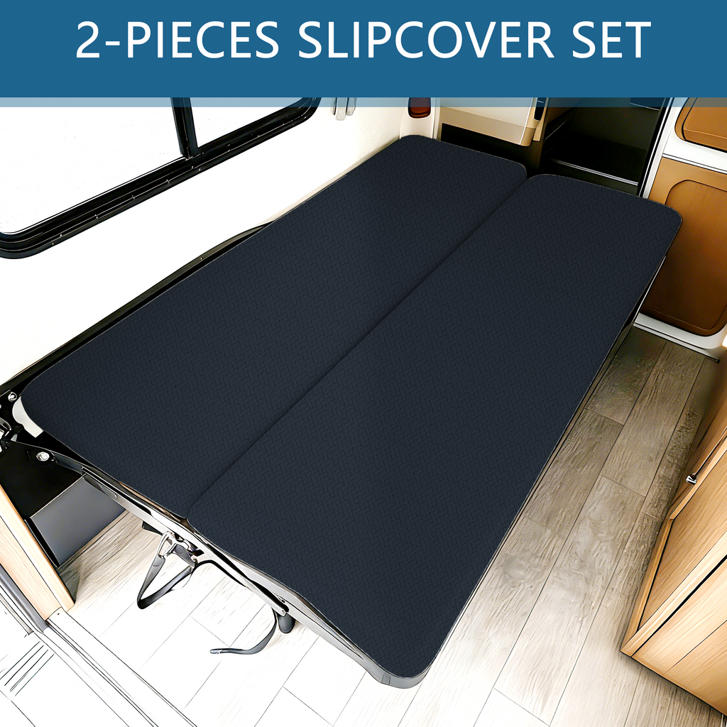JUIN RV Couch Cover: 2 PCS Camper Couch Cover for Jackknife Sofa Bed Blue