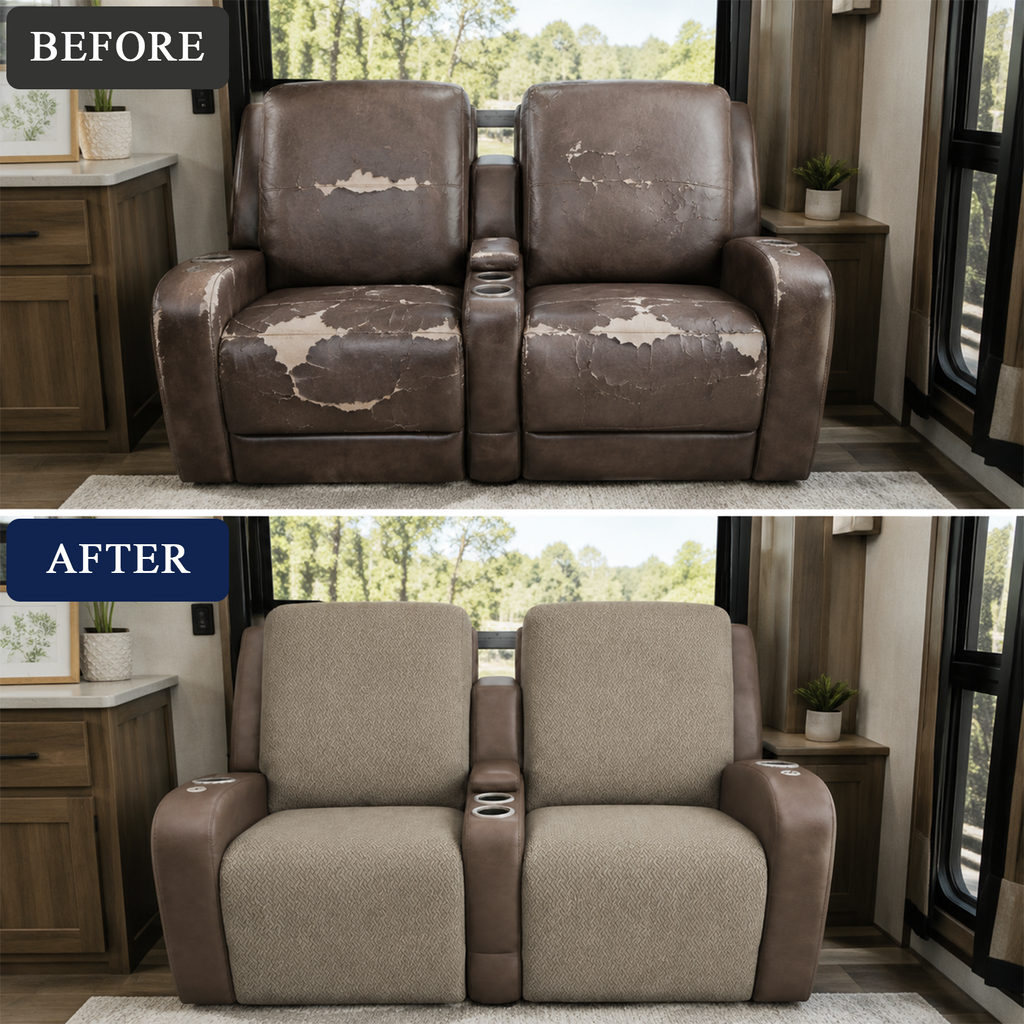 JUIN RV Recliner Loveseat Cover Set of 4 for Camper Theater Seating Khaki