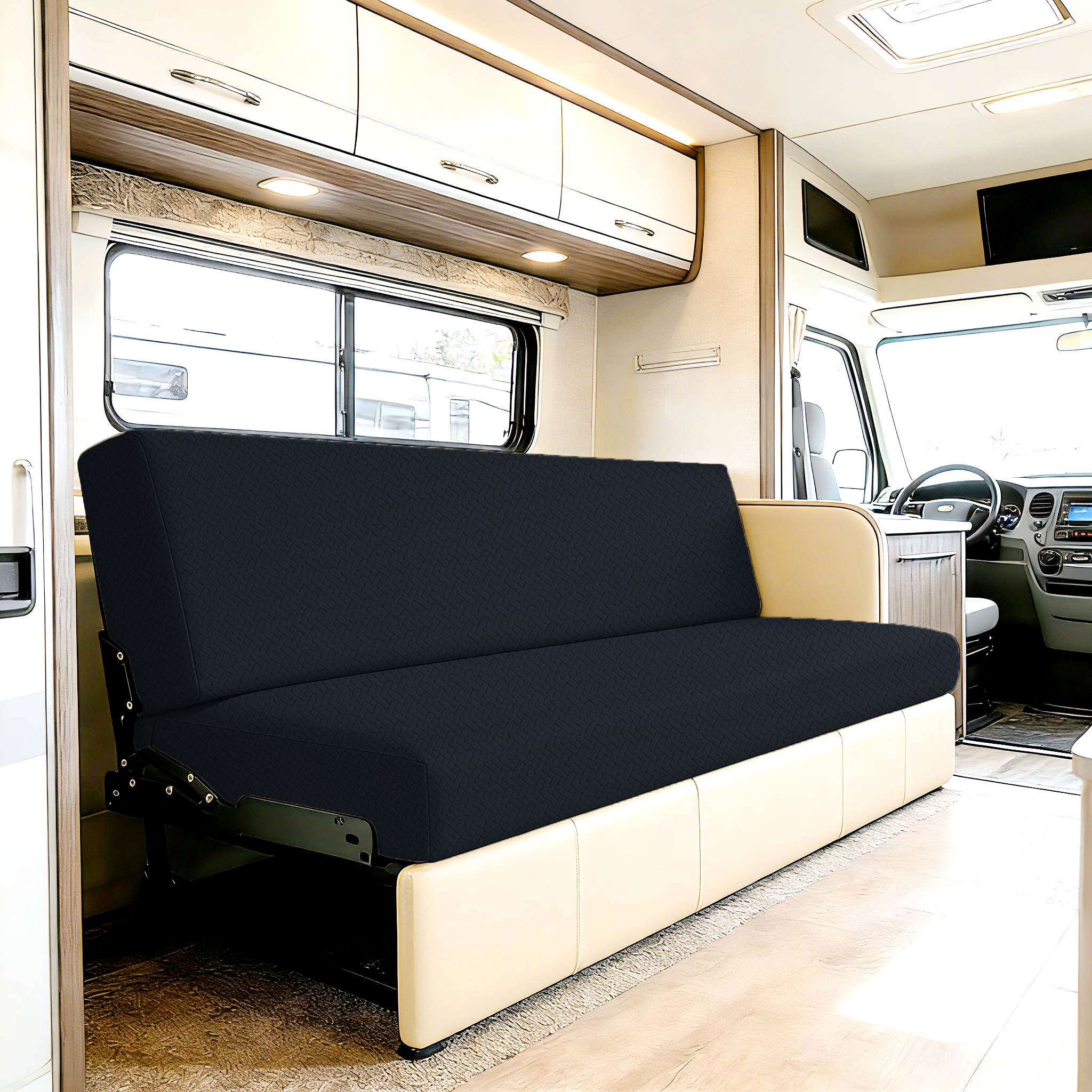 JUIN RV Couch Cover: 2 PCS Camper Couch Cover for Jackknife Sofa Bed Blue