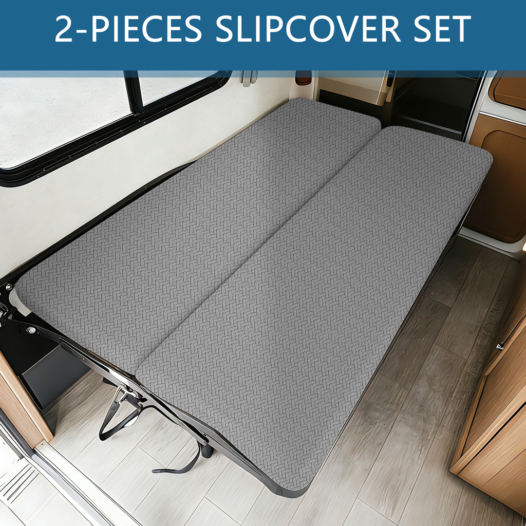 JUIN RV Couch Cover: 2 PCS Camper Couch Cover for Jackknife Sofa Bed Gray