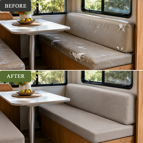Waterproof RV Dinette Cushion Covers – 2 Complete Sets