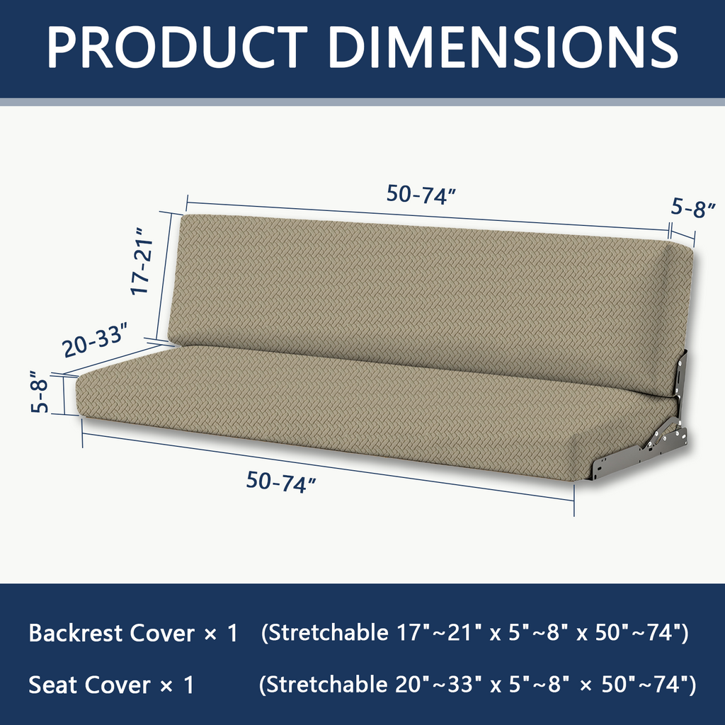 JUIN Waterproof RV Couch Cover: 2 PCS Camper Cover for Jackknife Sofa Khaki