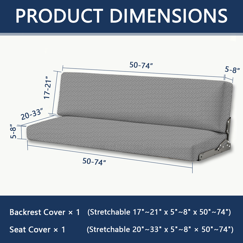 JUIN Waterproof RV Couch Cover: 2 PCS Camper Cover for Jackknife Sofa Gray