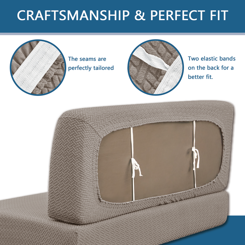 JUIN RV Couch Cover: 2 PCS Camper Couch Cover for Jackknife Sofa Bed Khaki