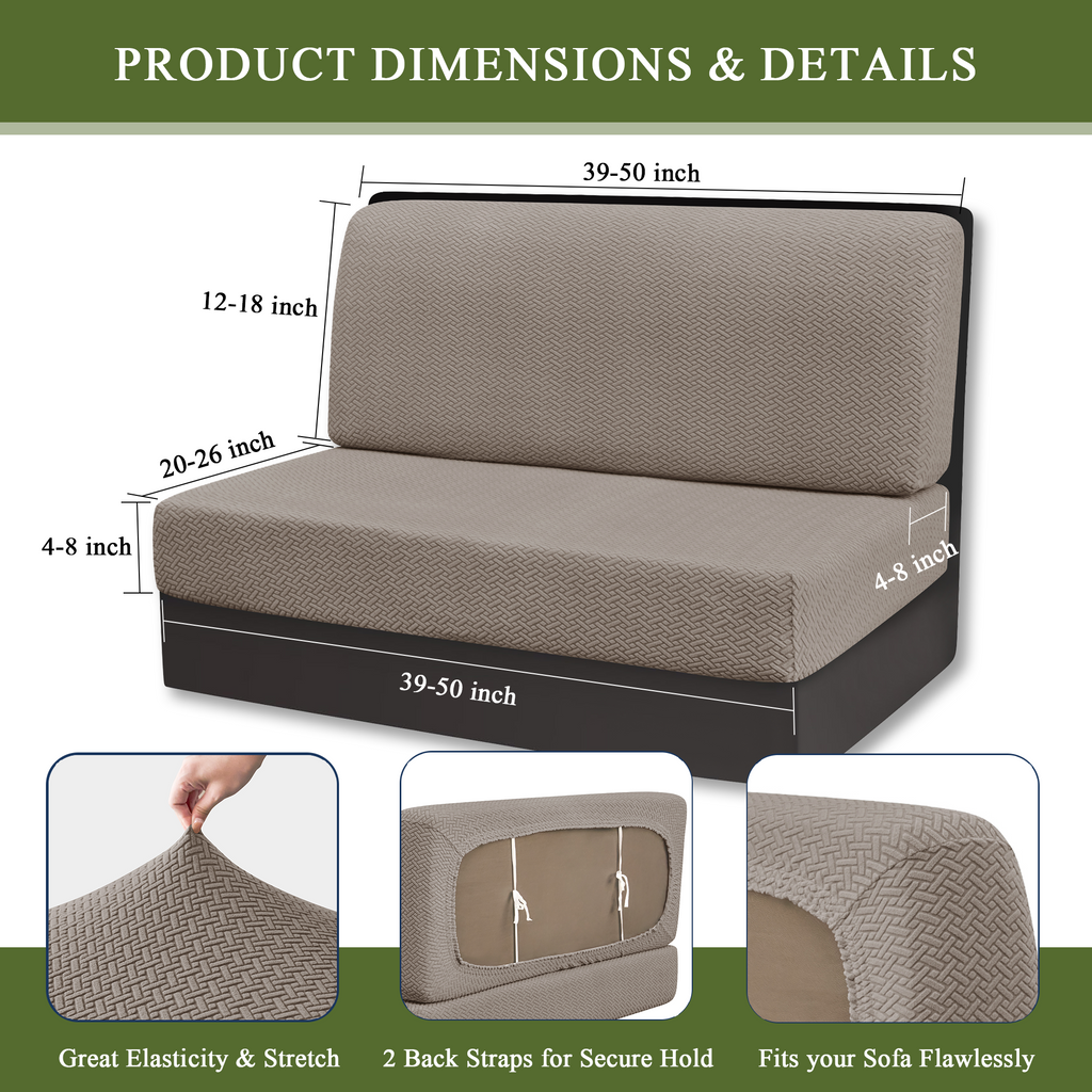 JUIN Waterproof RV Dinette Cushion Covers: 2 Set Camper Seat Cover Khaki