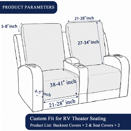 RV Theater Seating Cover, 4-Piece Loveseat Set