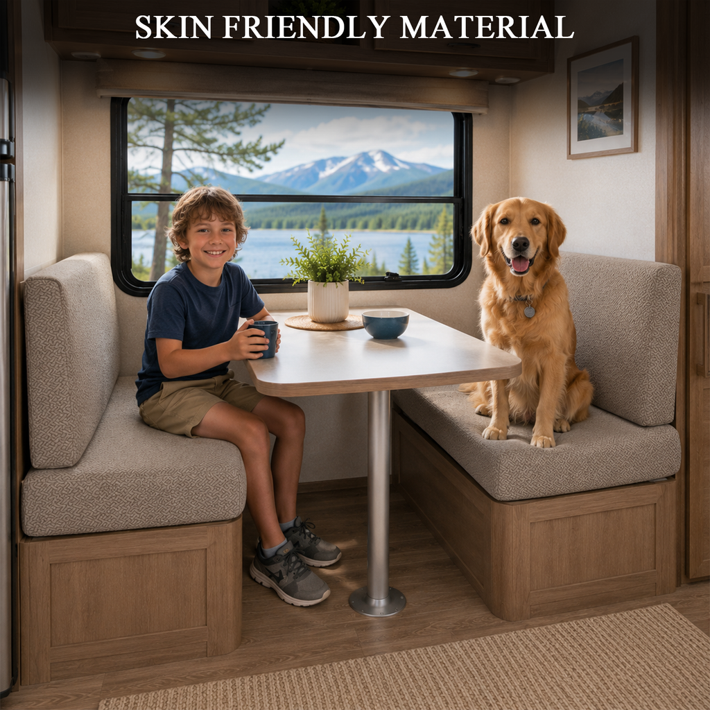 JUIN Waterproof RV Dinette Cushion Covers: 2 Set Camper Seat Cover Khaki