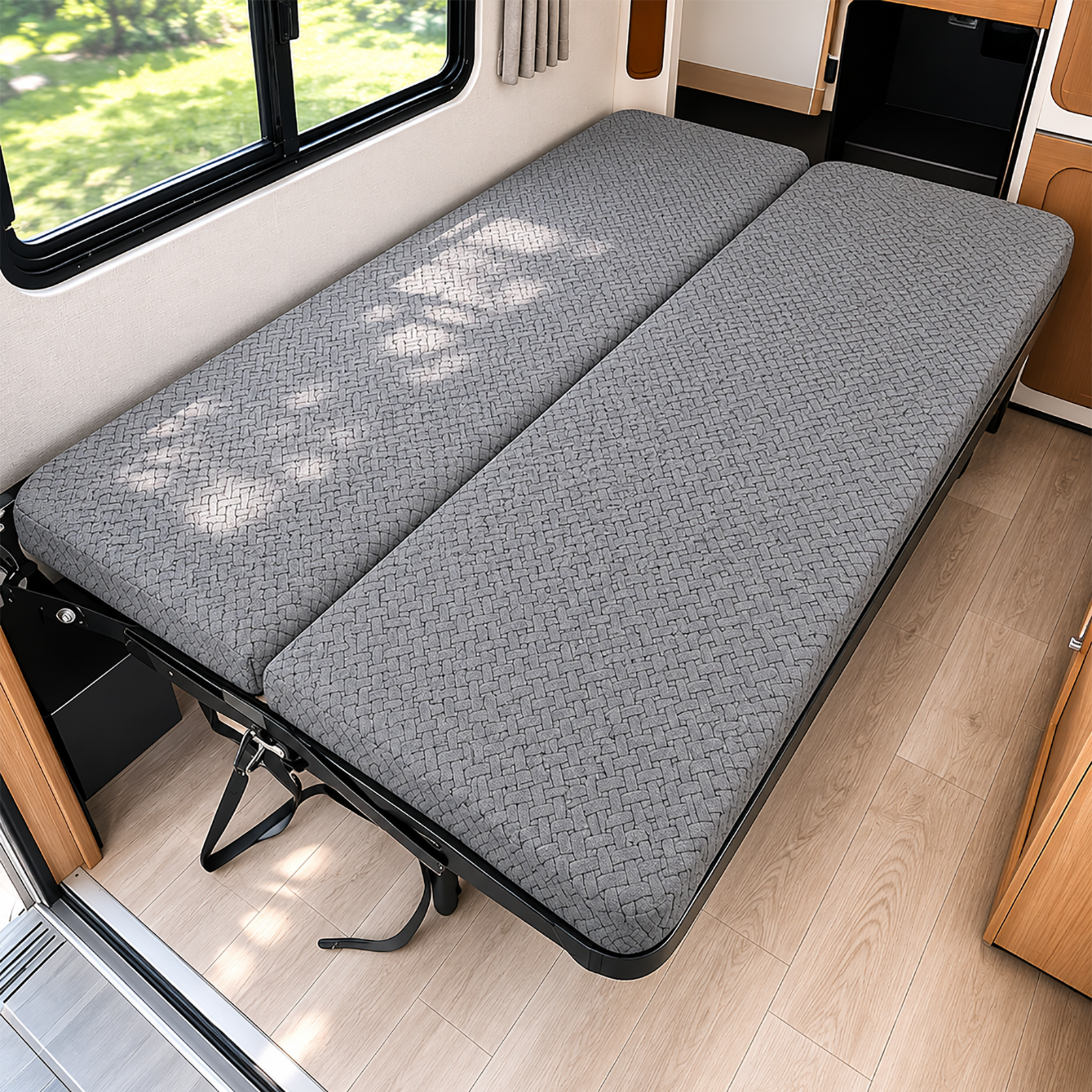 JUIN Waterproof RV Couch Cover: 2 PCS Camper Cover for Jackknife Sofa Gray